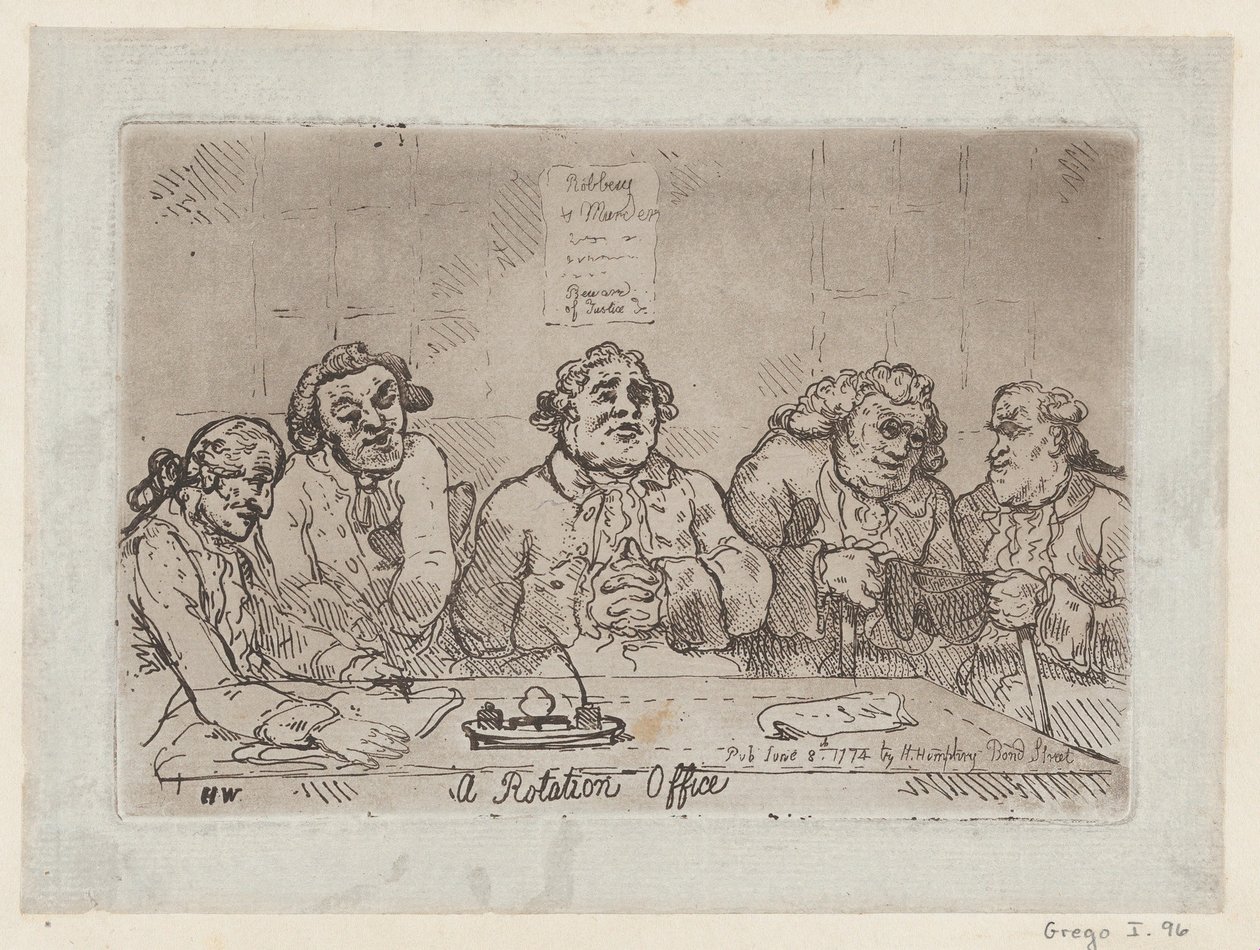 Un bureau de rotation, [8 juin 1774] réédition de 1779 - Thomas Rowlandson
