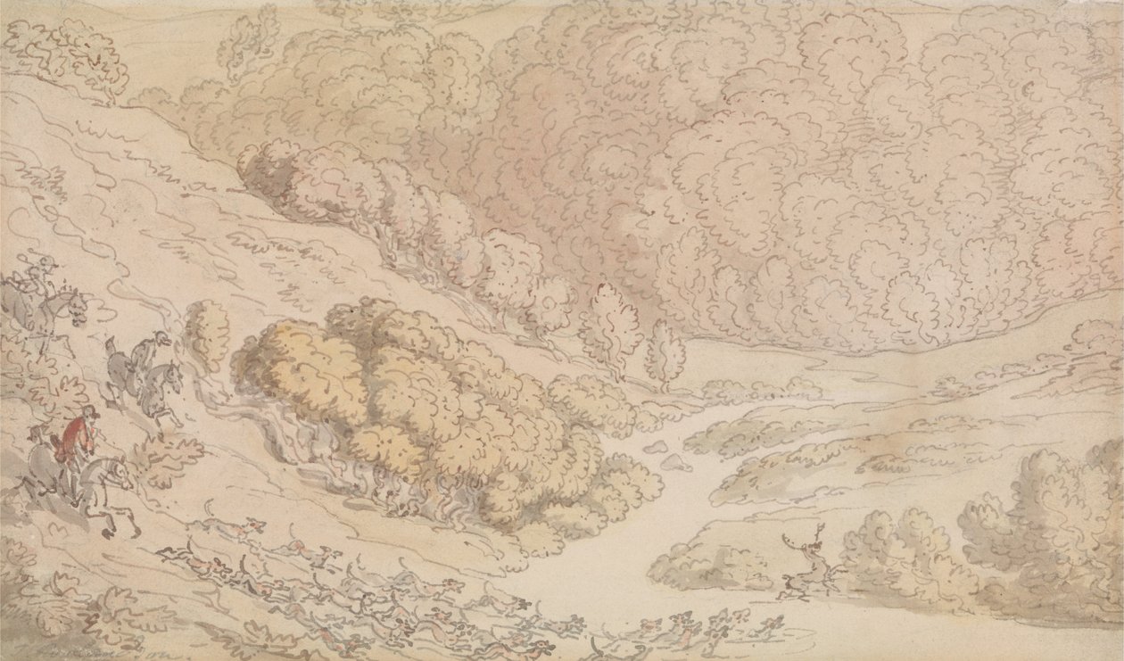 Une chasse au cerf dans le West Country - Thomas Rowlandson