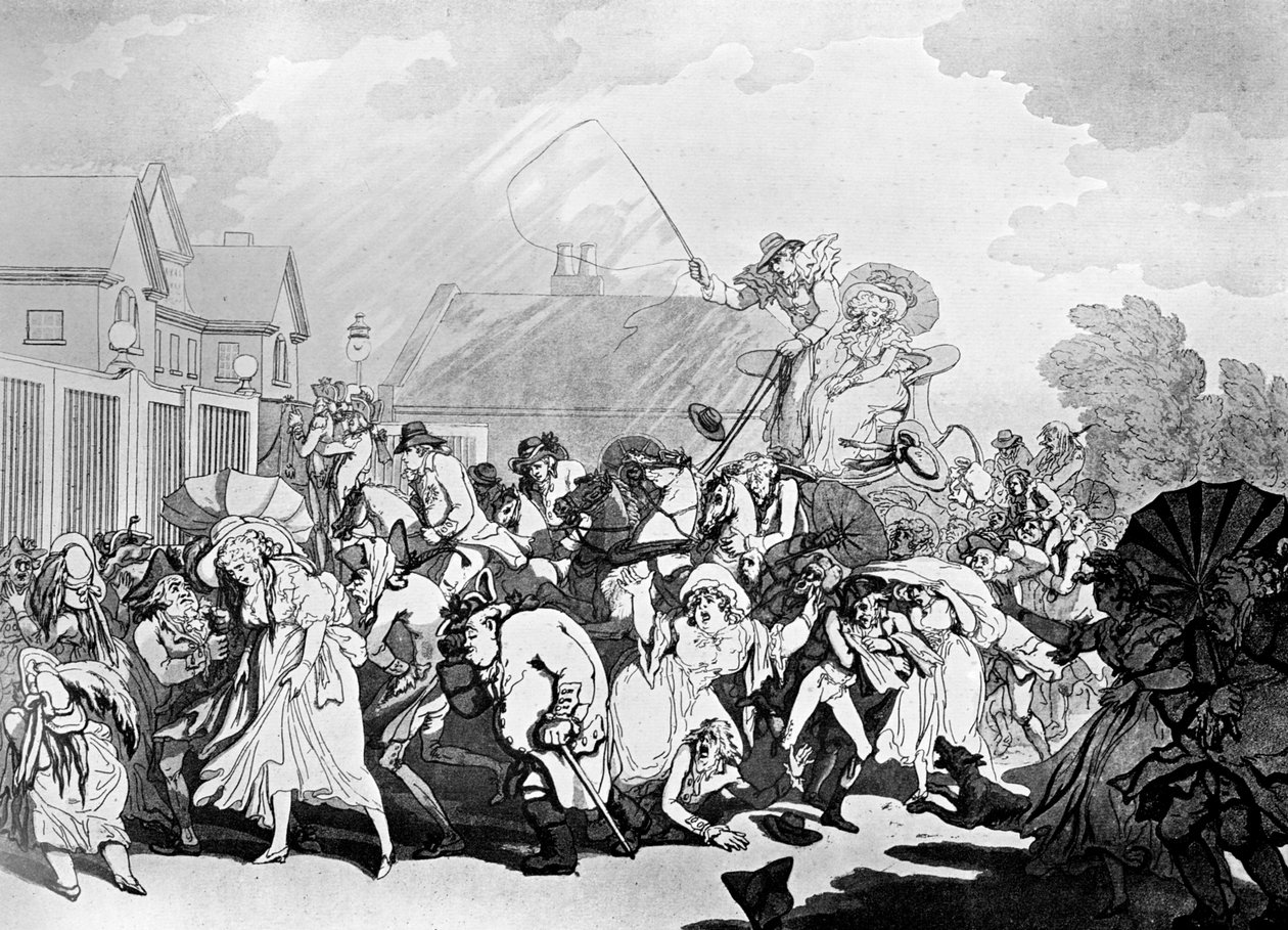 Une rafale soudaine à Hyde Park, vers 1791 - Thomas Rowlandson