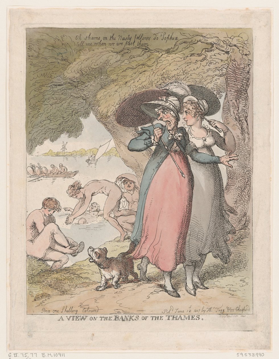 Vue sur les rives de la Tamise, 18 juin 1807 - Thomas Rowlandson