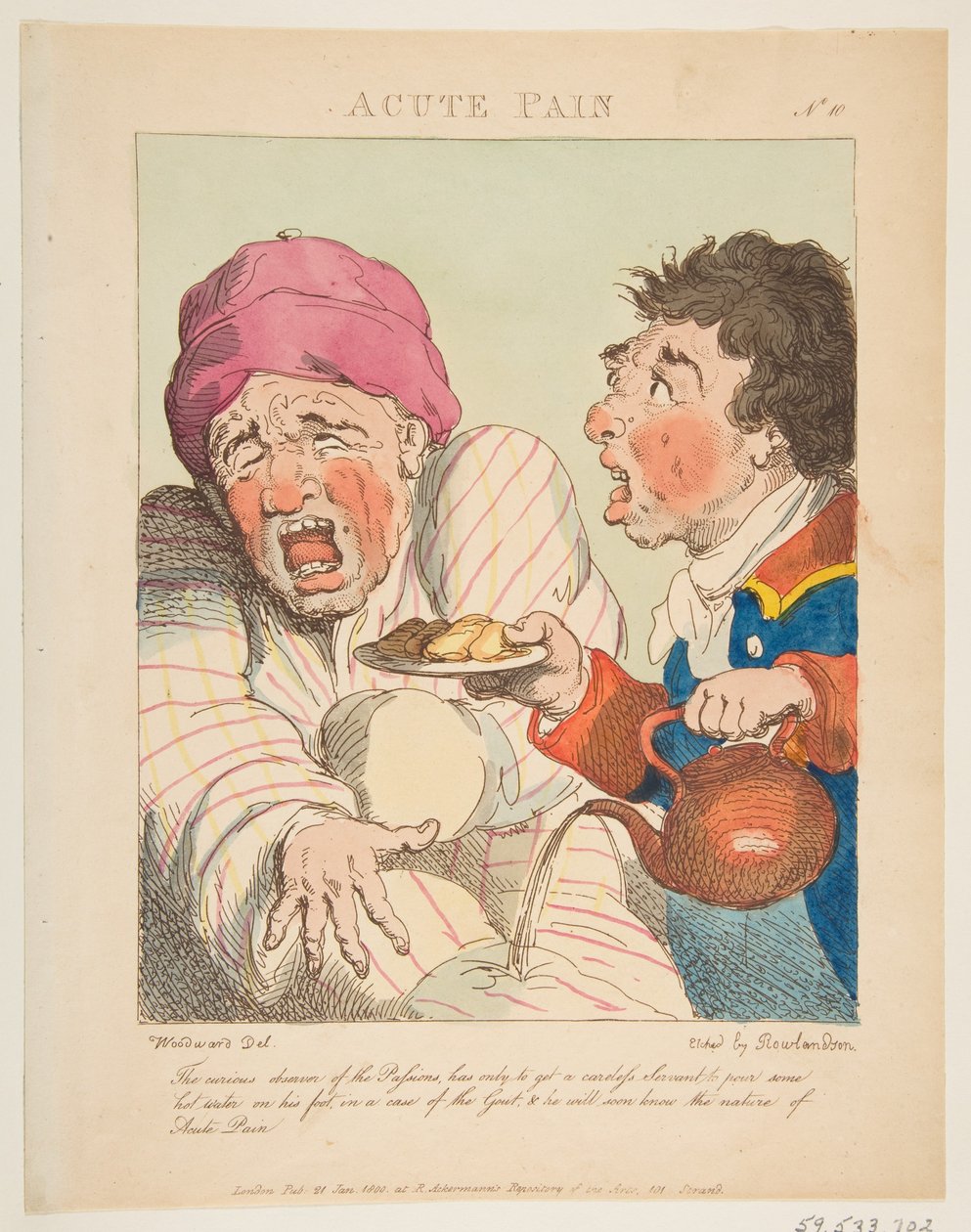 Douleur aiguë, Le Brun travesti, ou Caricatures des passions - Thomas Rowlandson