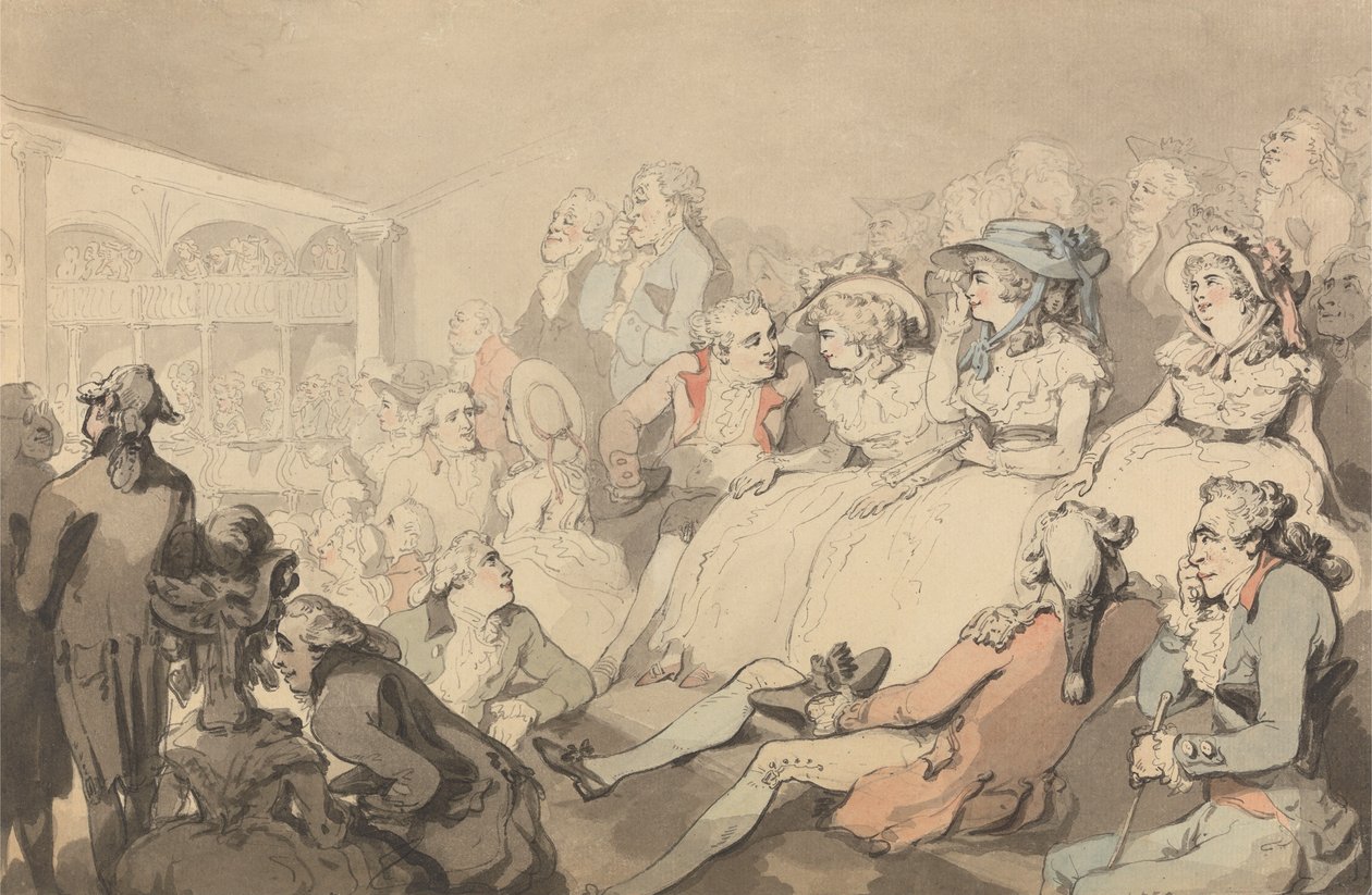 Un public assistant à une pièce de théâtre au théâtre de Drury Lane - Thomas Rowlandson
