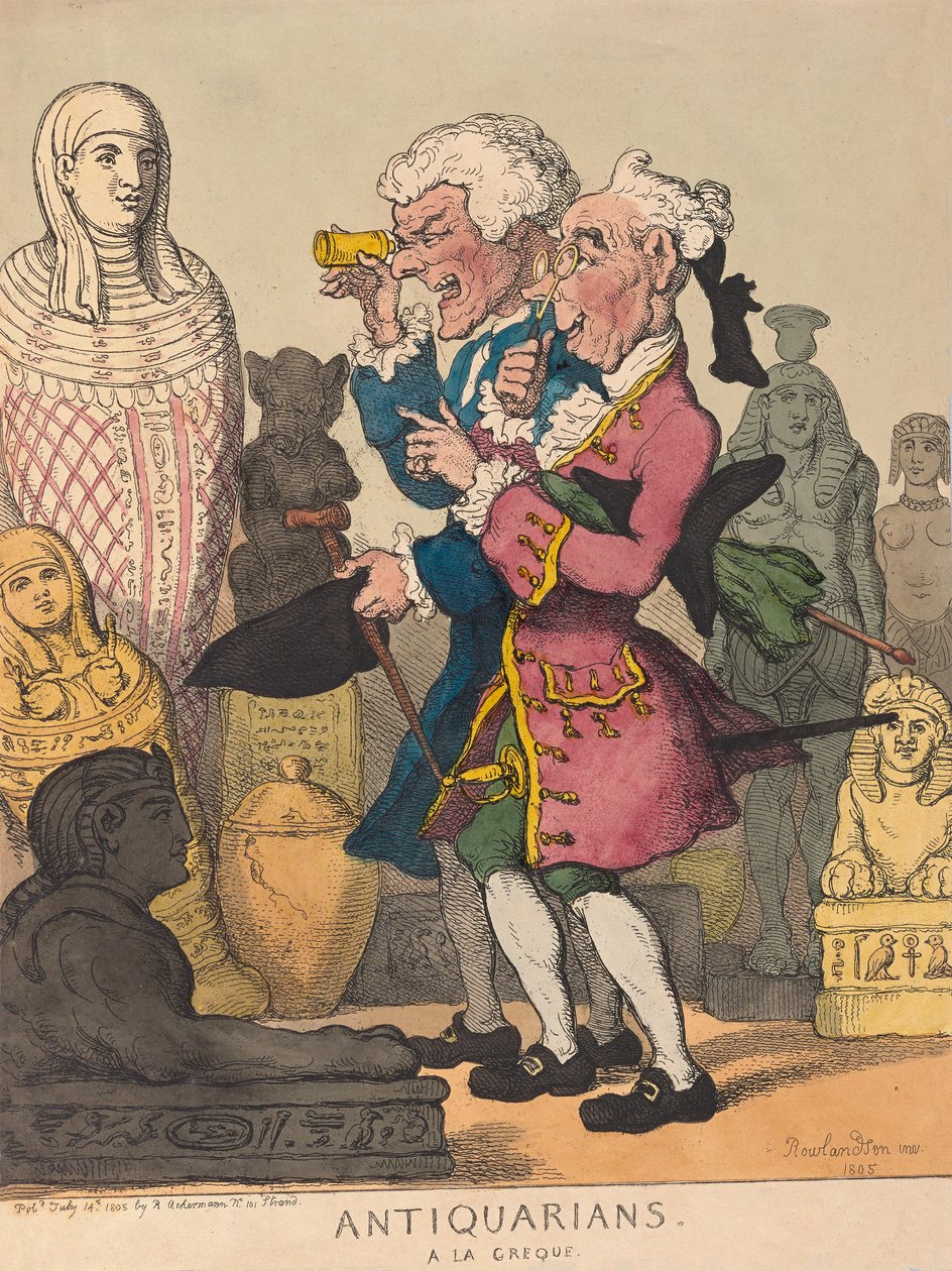 Antiquaires à la grecque, pub. 1805 - Thomas Rowlandson