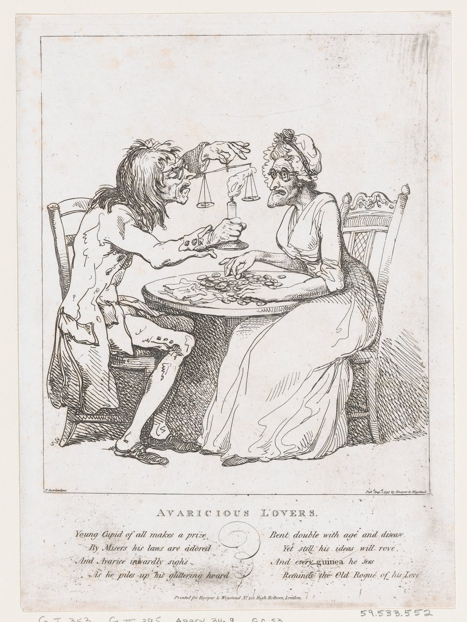 Amants avares, 1er août 1797 - Thomas Rowlandson