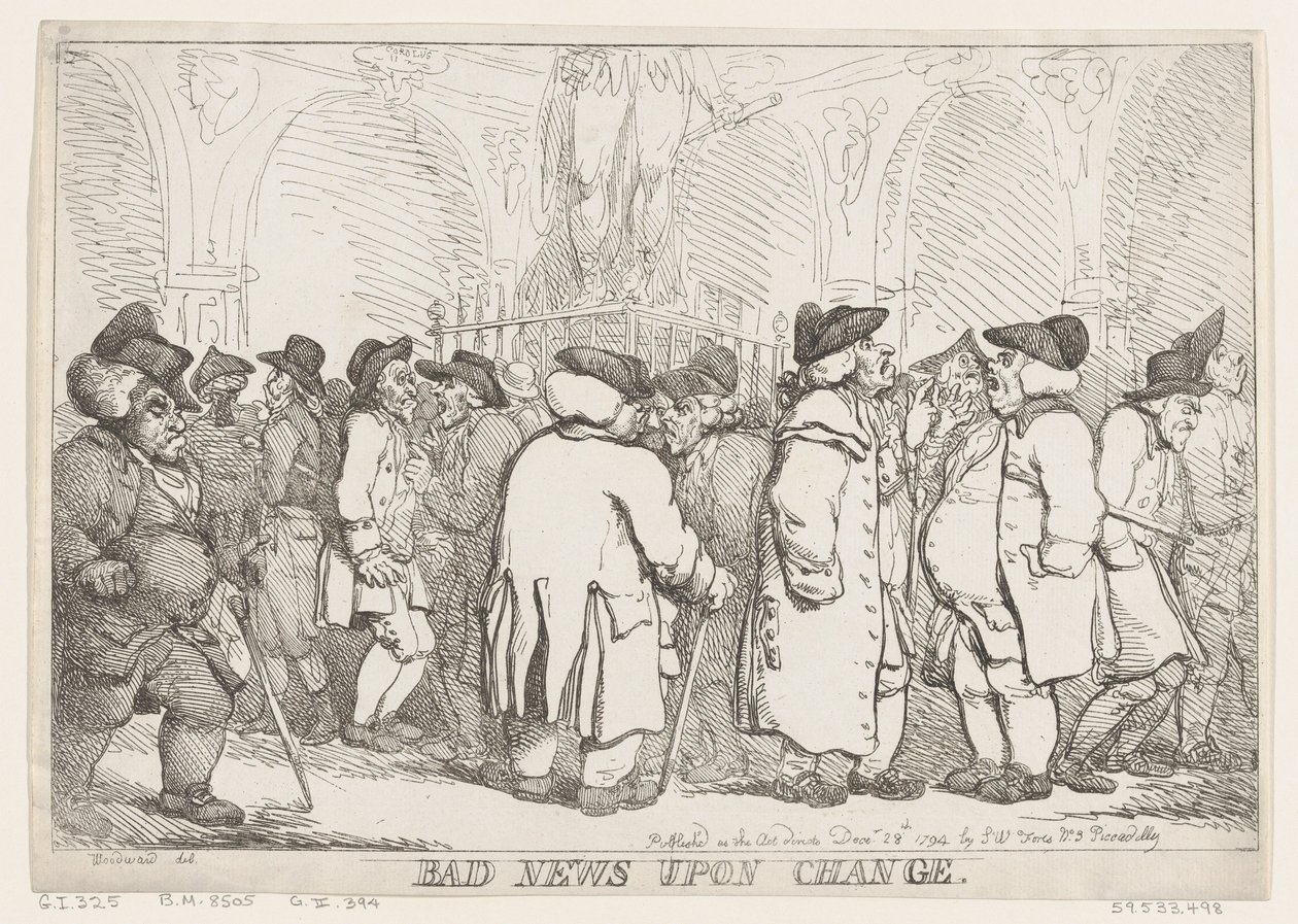 Mauvaises nouvelles sur le Change, 28 décembre 1794 - Thomas Rowlandson