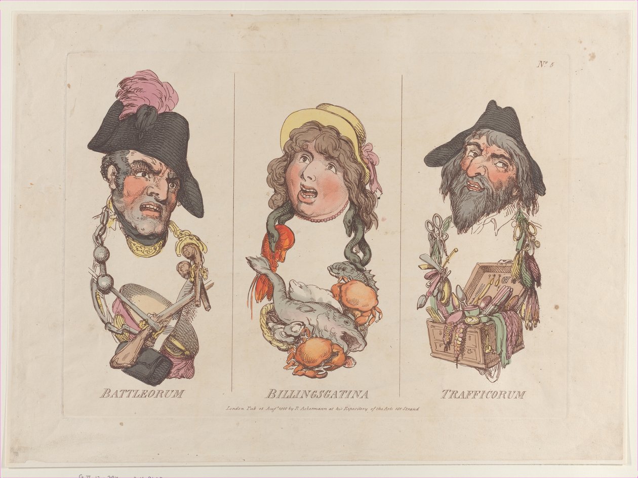 Battleorum, Billingsgatina, Trafficorum, 15 août 1800 - Thomas Rowlandson
