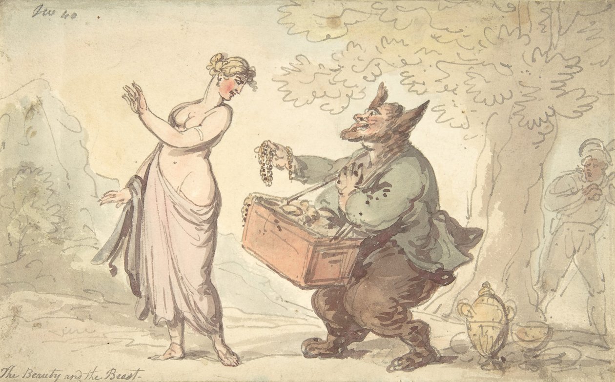 La Belle et la Bête, 18e-19e siècle - Thomas Rowlandson.