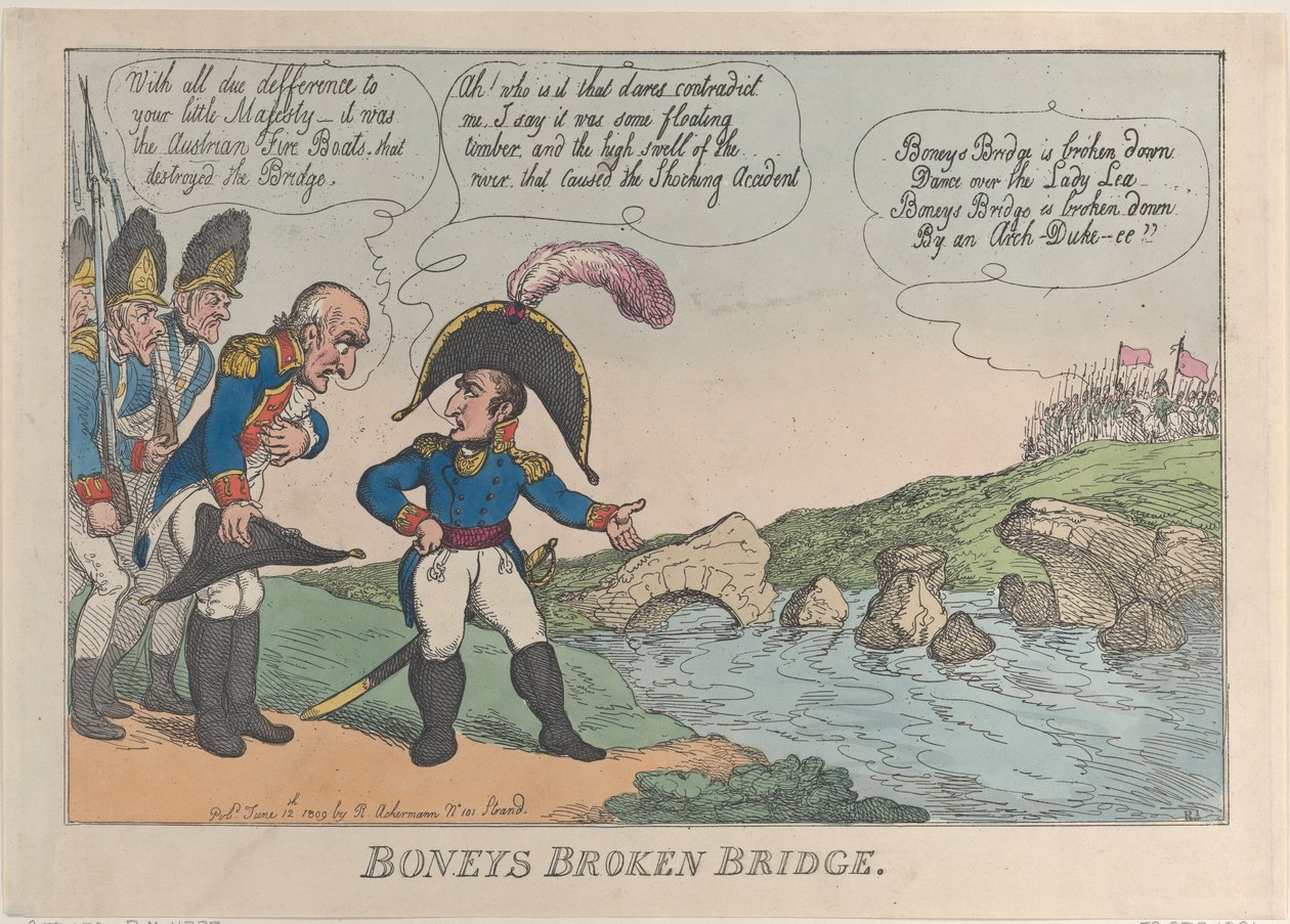 Le pont brisé de Boney, 12 juin 1809 - Thomas Rowlandson