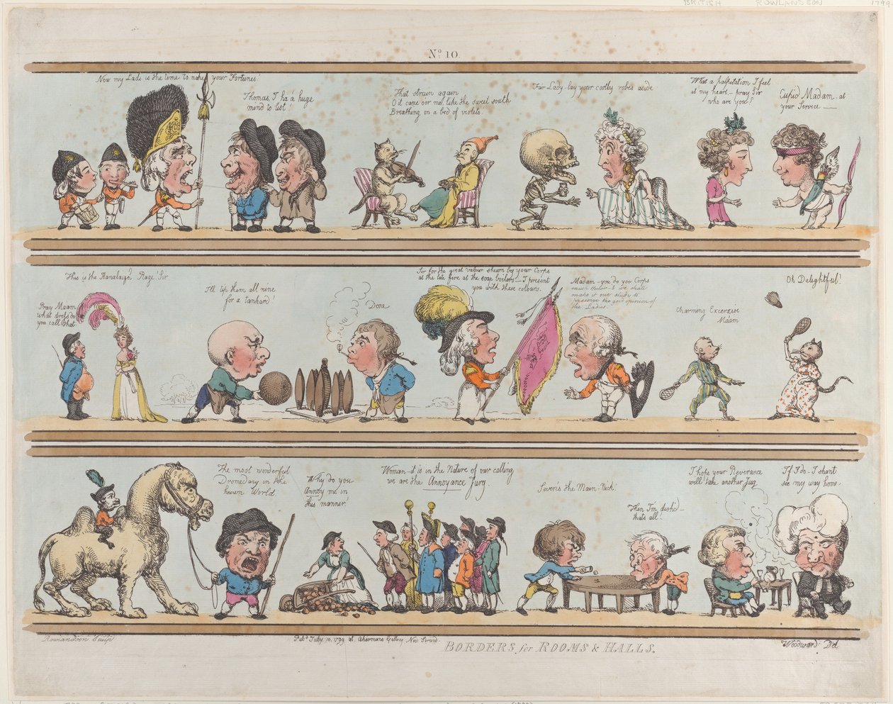Bordures pour pièces et halls, Planche 10, 10 juillet 1799 - Thomas Rowlandson