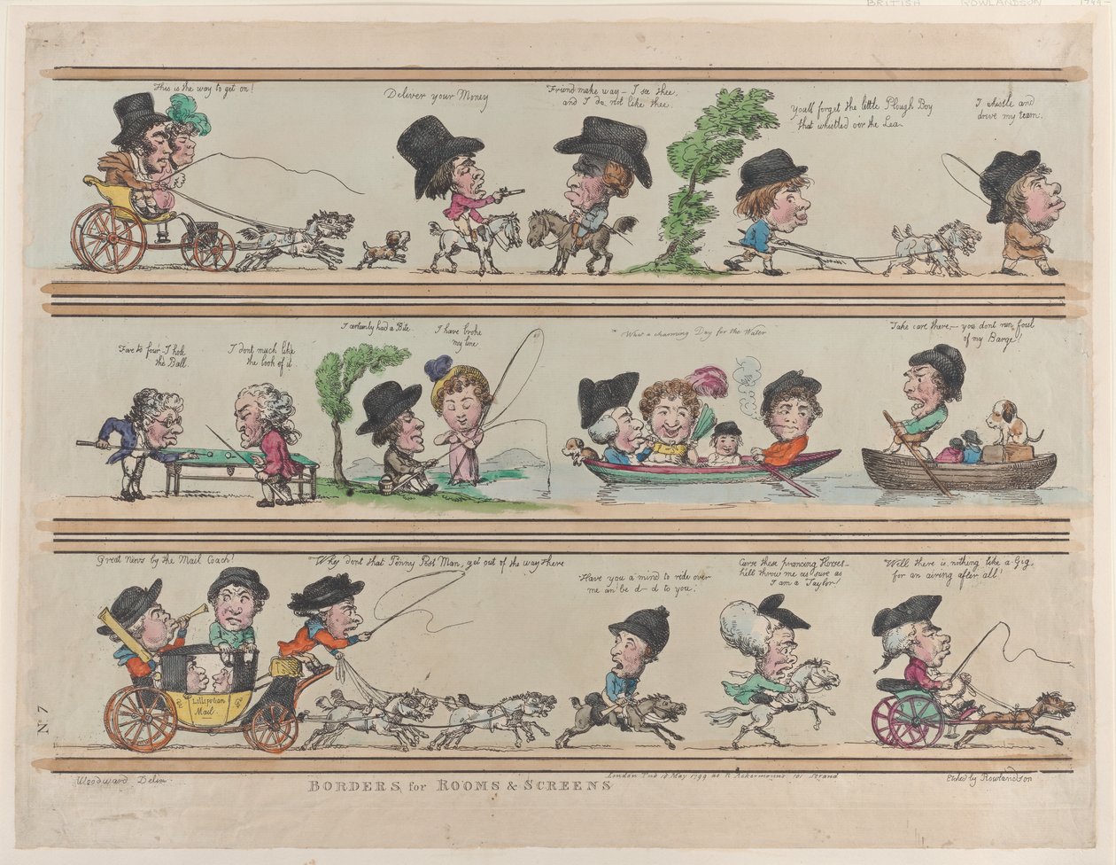 Bordures pour pièces et écrans, Planche 7, 10 mai 1799 - Thomas Rowlandson