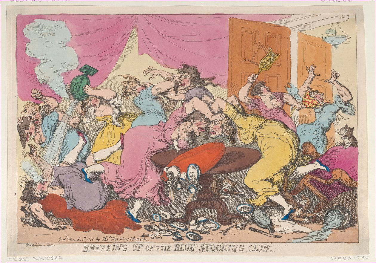 Dissolution du club des bas bleus, 1er mars 1815 - Thomas Rowlandson