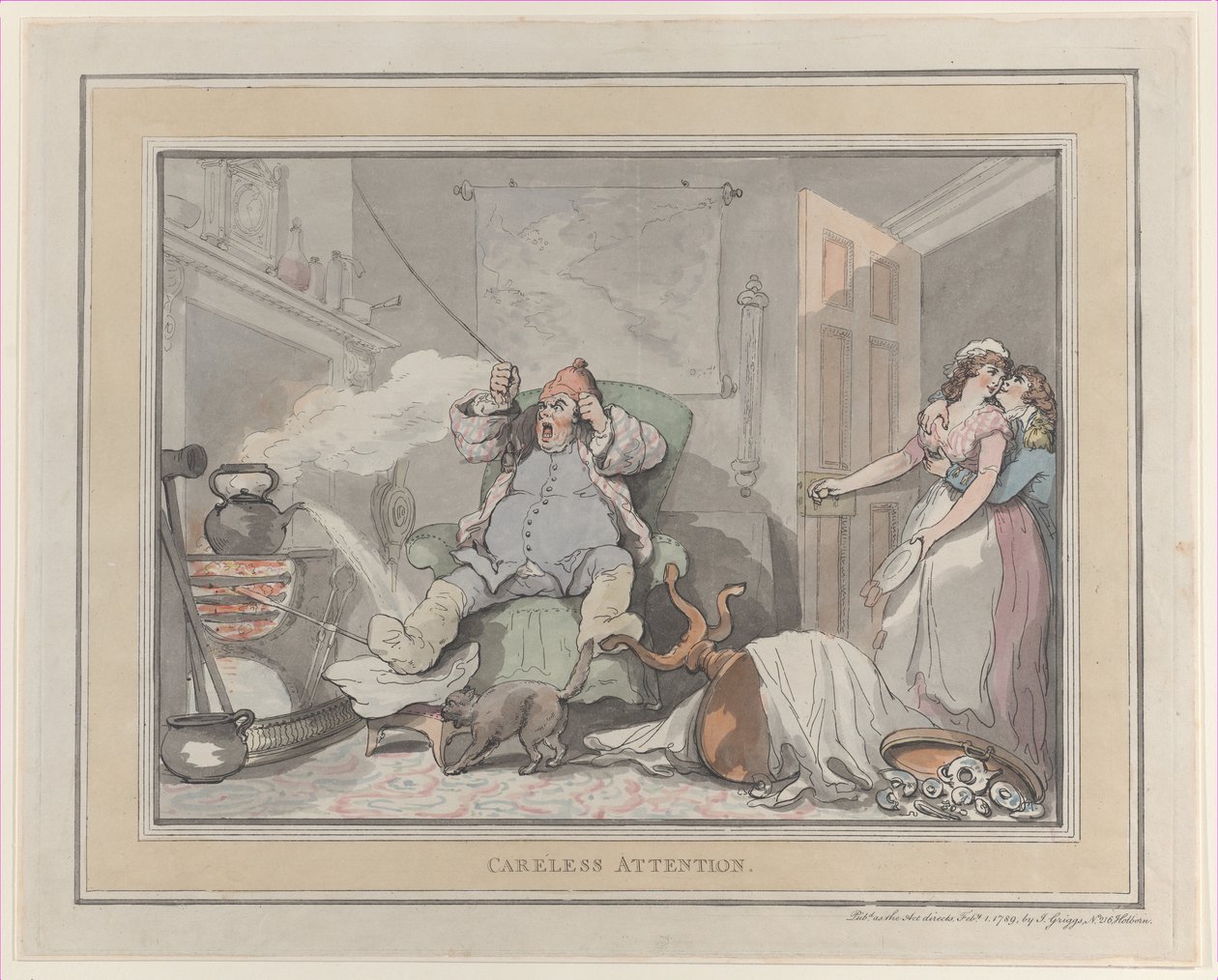 Attention négligente, 1er février 1789 - Thomas Rowlandson