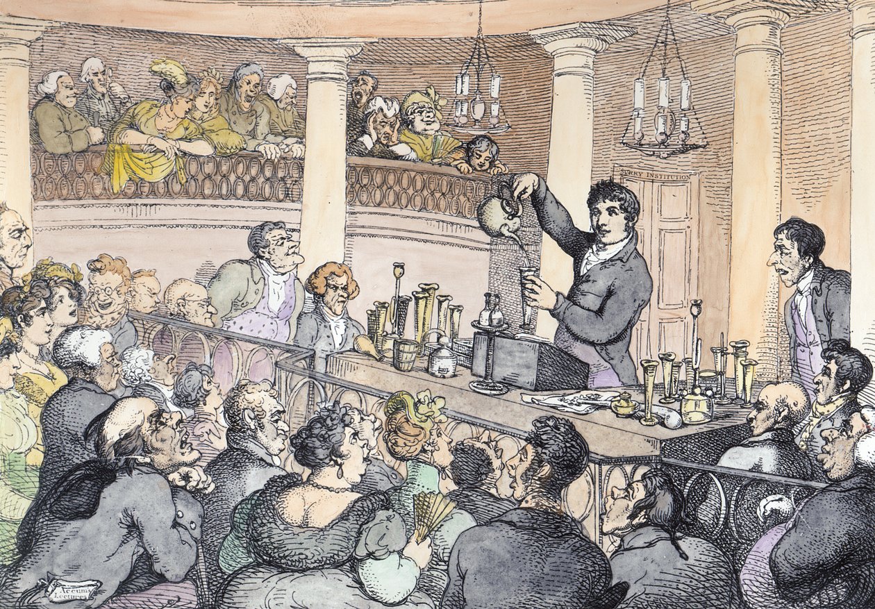 Conférences de chimie, c.1809 - Thomas Rowlandson
