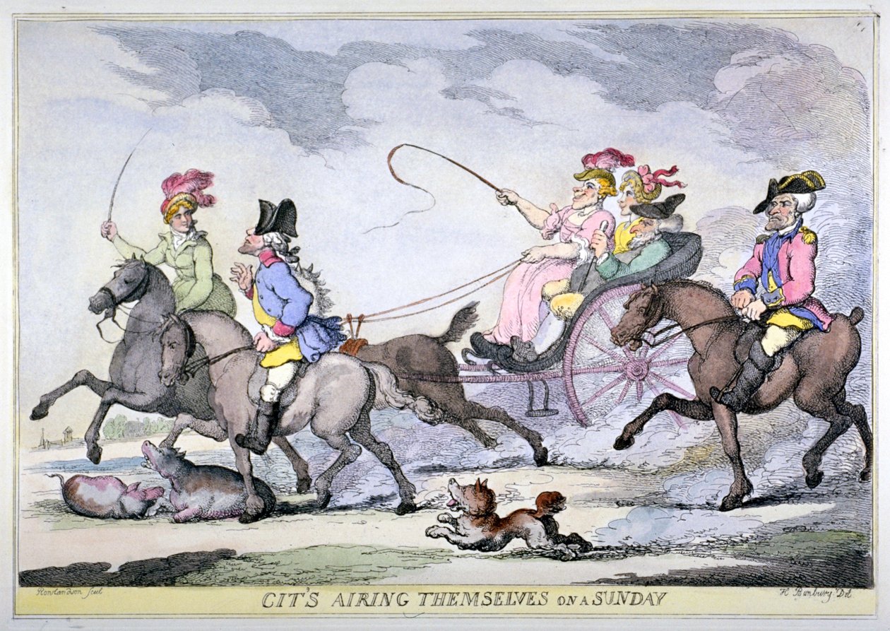 Les bourgeois se promenant un dimanche, 1809 - Thomas Rowlandson
