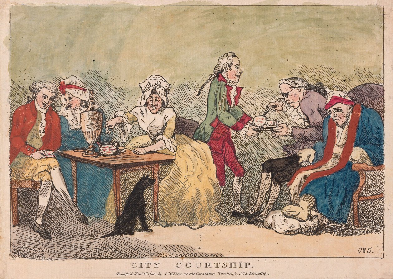 Cour amoureuse en ville, pub. 1786 - Thomas Rowlandson