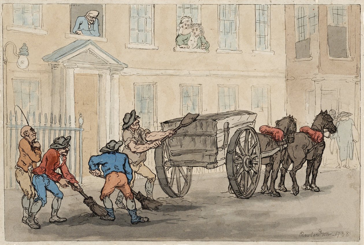Collecte des excréments nocturnes, pub. 1788 - Thomas Rowlandson
