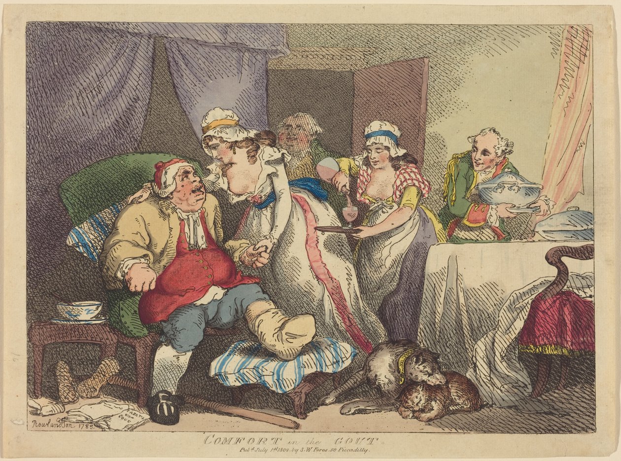 Le confort en cas de goutte - Thomas Rowlandson