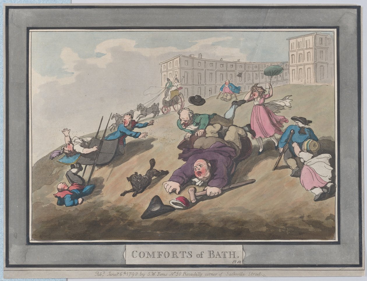 Les Conforts de Bath, Planche 12, 6 janvier 1798 - Thomas Rowlandson