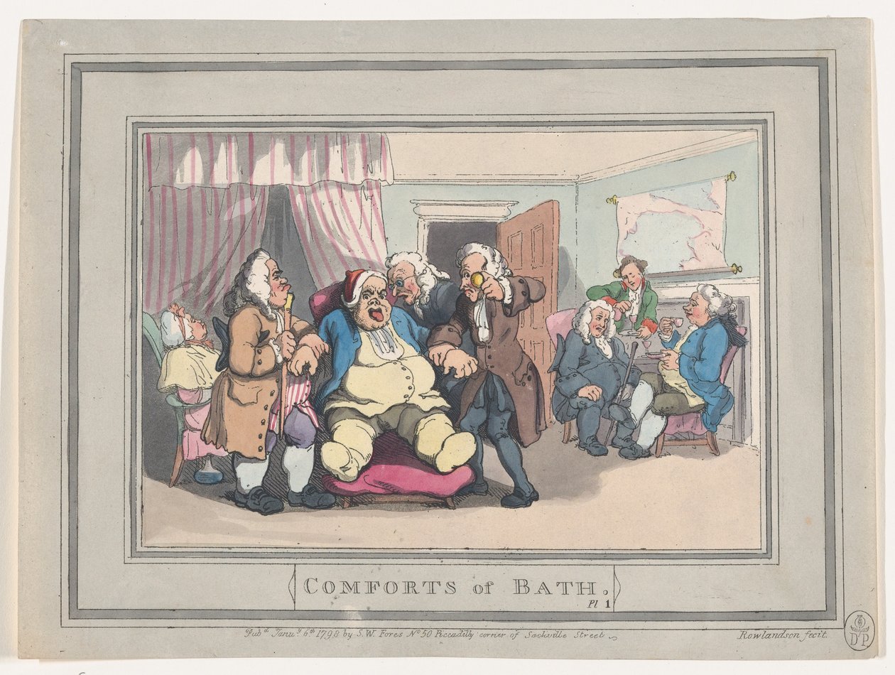 Les conforts de Bath, Planche 1 - Thomas Rowlandson