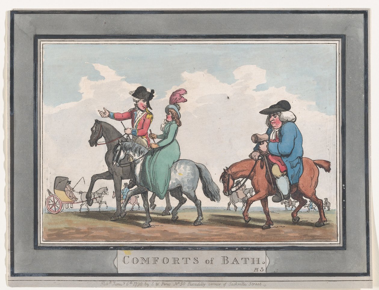 Les Conforts de Bath, Planche 5, 6 janvier 1798 - Thomas Rowlandson