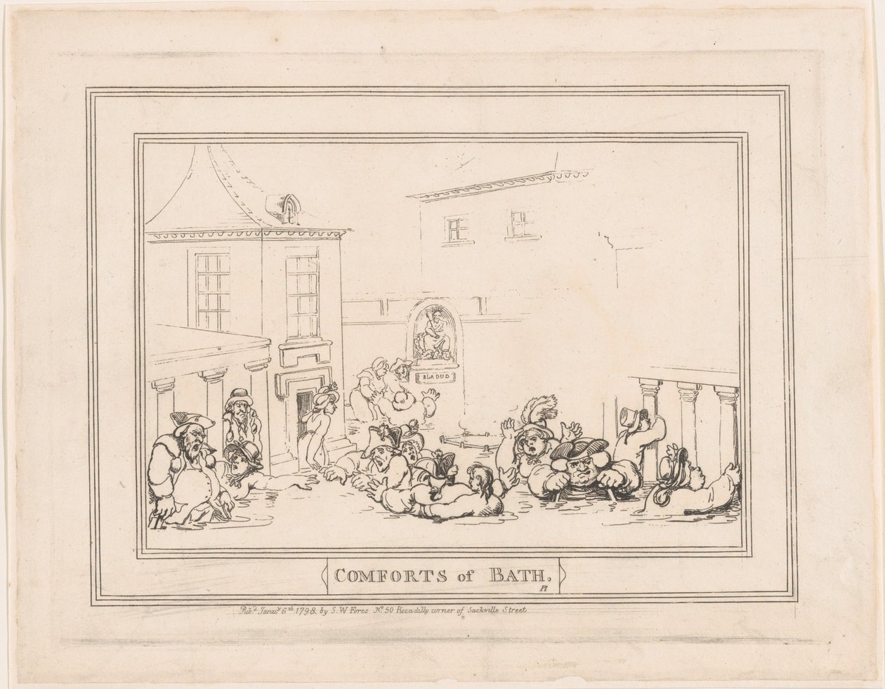 Les plaisirs du bain, planche 7 - Thomas Rowlandson
