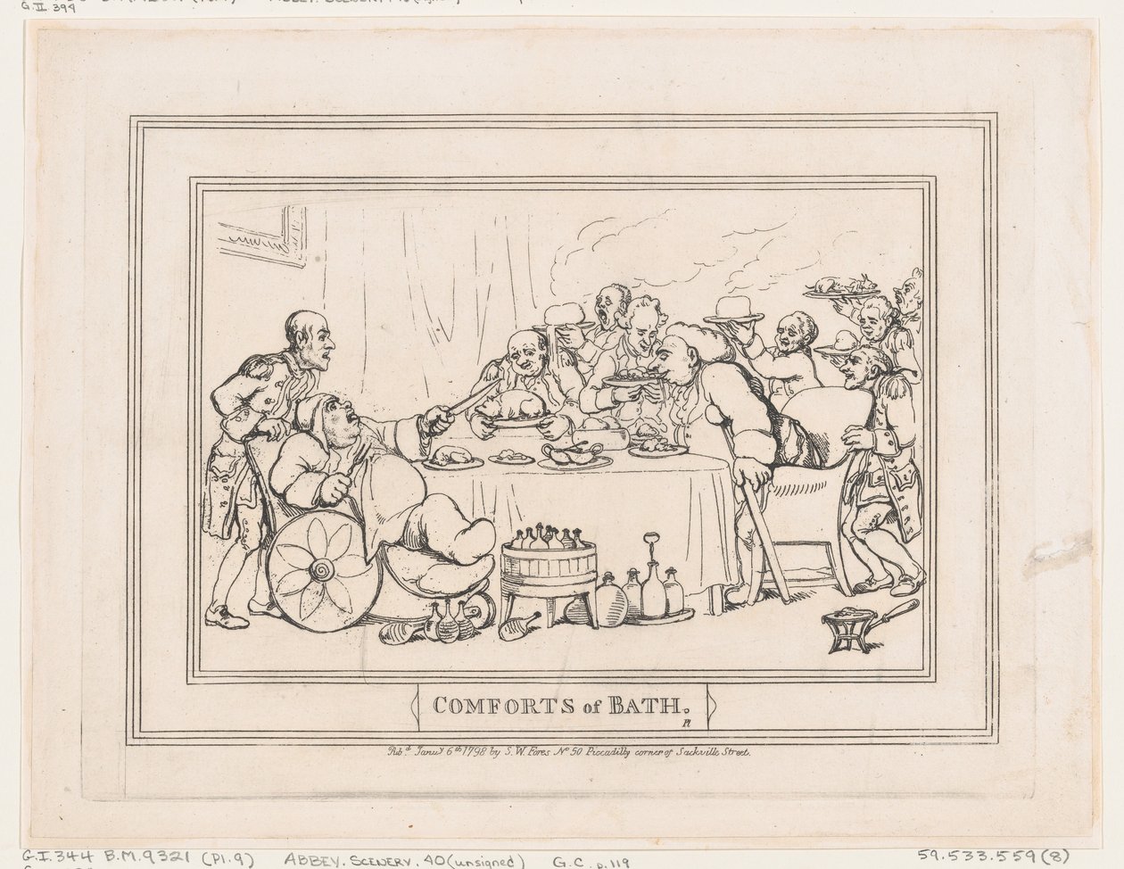 Les conforts de Bath, planche 9 - Thomas Rowlandson