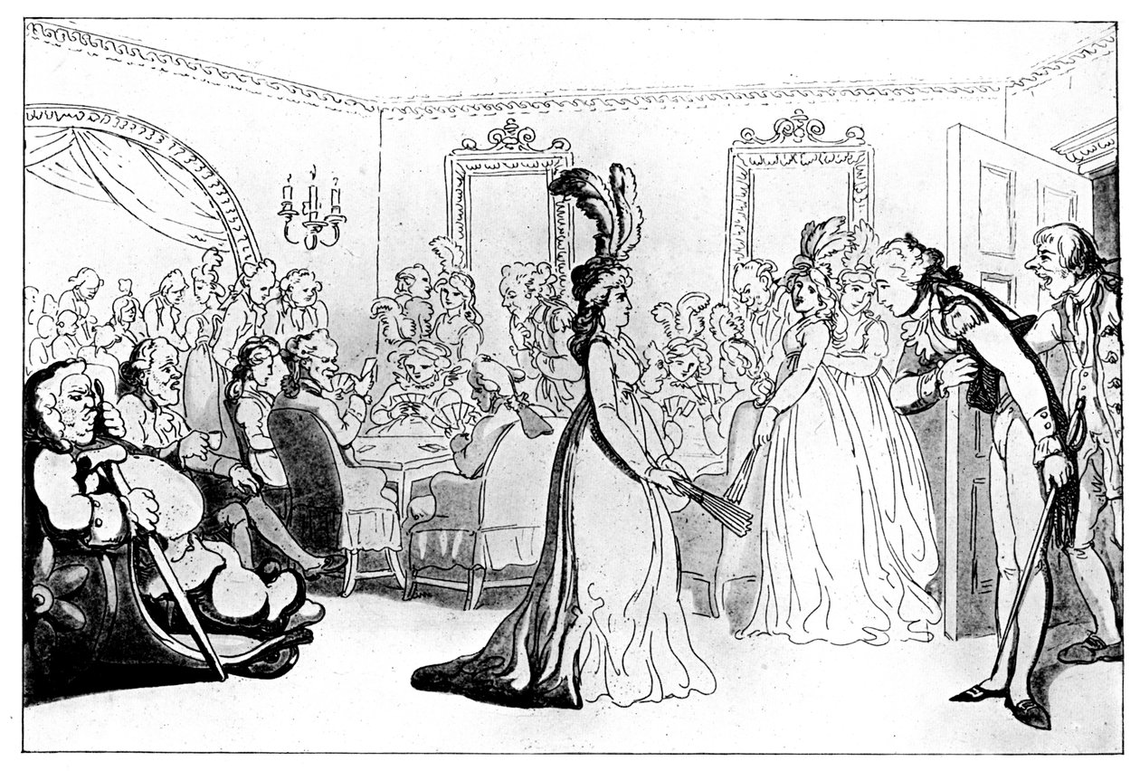 Les Conforts de Bath : Les Jeux, ou Assemblée avec des Joueurs de Cartes, 1798 - Thomas Rowlandson