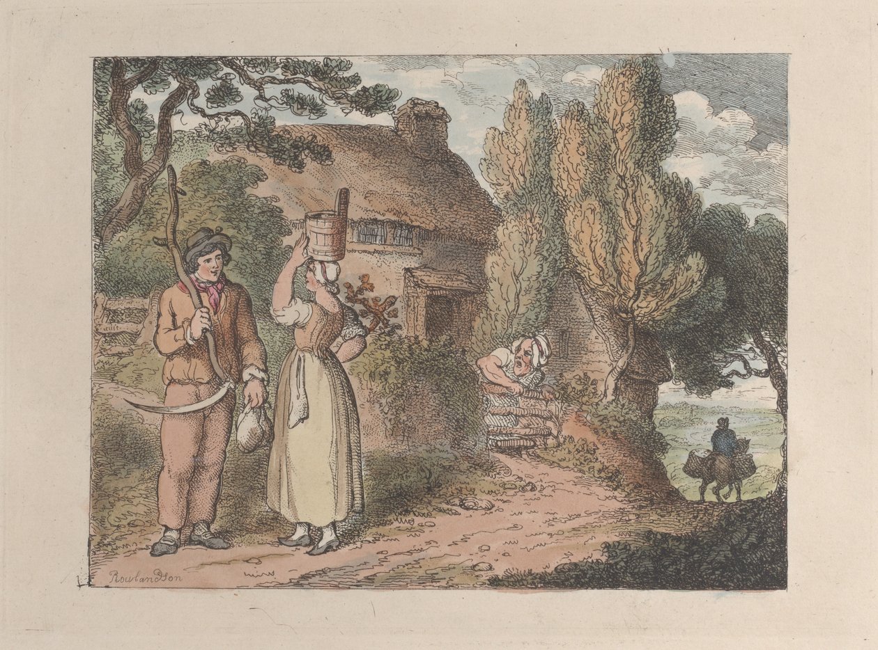 Cornouailles, un surveillant, de Vues en Cornouailles, 1812 - Thomas Rowlandson
