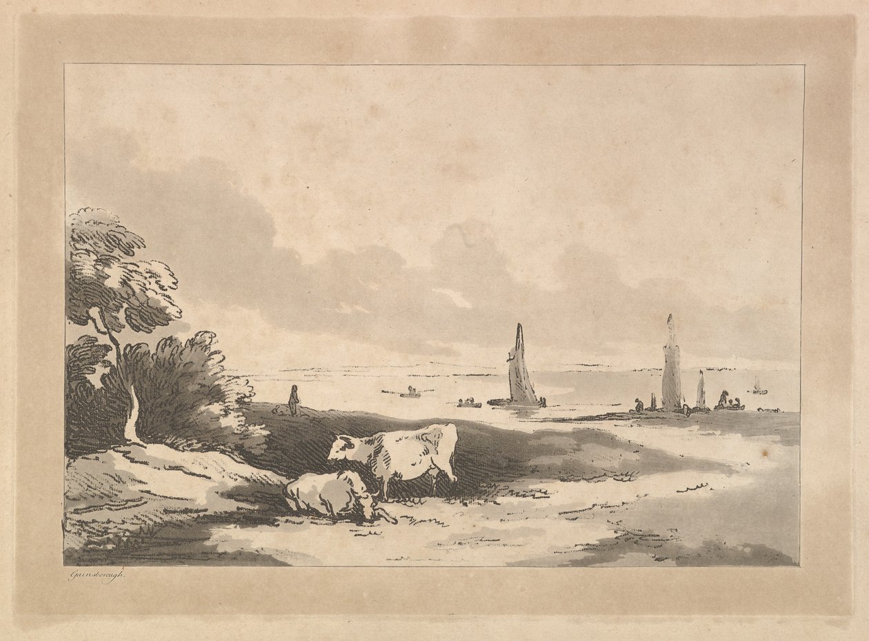 Vaches et paysage marin, 1783-89 - Thomas Rowlandson