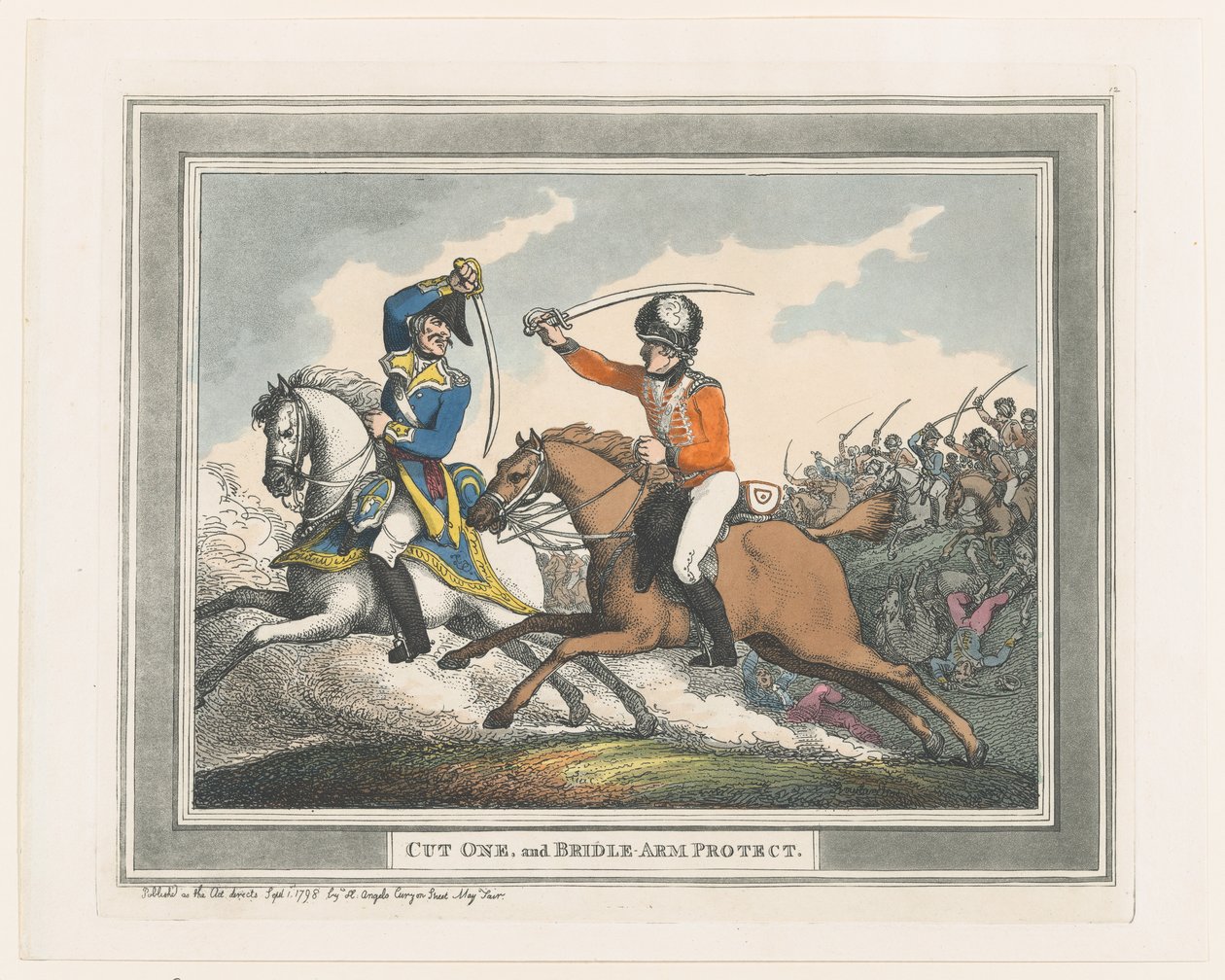 Couper un et protéger le bras de bride, 1er septembre 1798 - Thomas Rowlandson