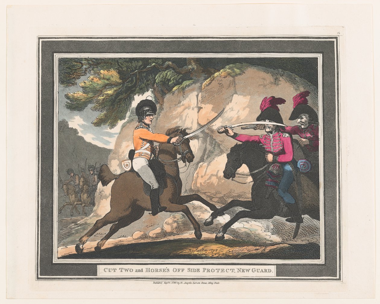 Coupez deux et protégez le côté droit du cheval, nouvelle garde - Thomas Rowlandson