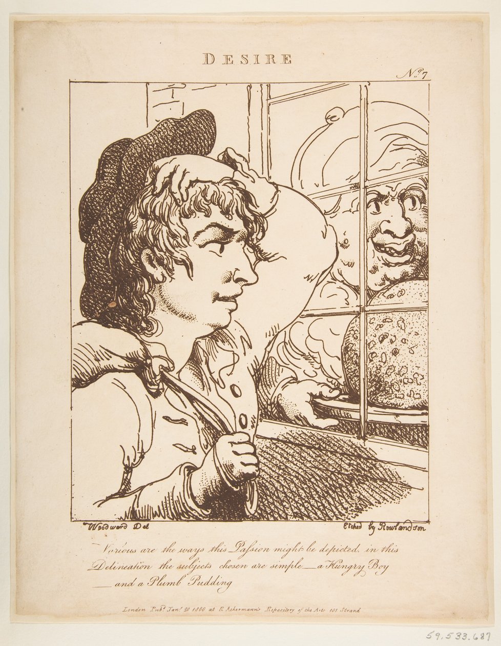 Désiré Le Brun travesti, ou Caricatures des passions, 20 janvier 1800 - Thomas Rowlandson
