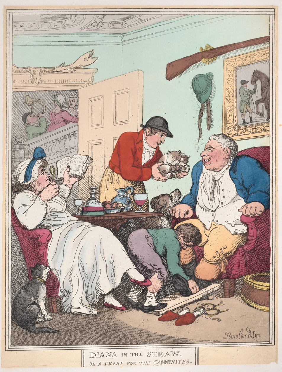 Diane dans la paille, ou Un régal pour les Quornites, 1er janvier 1804 - Thomas Rowlandson
