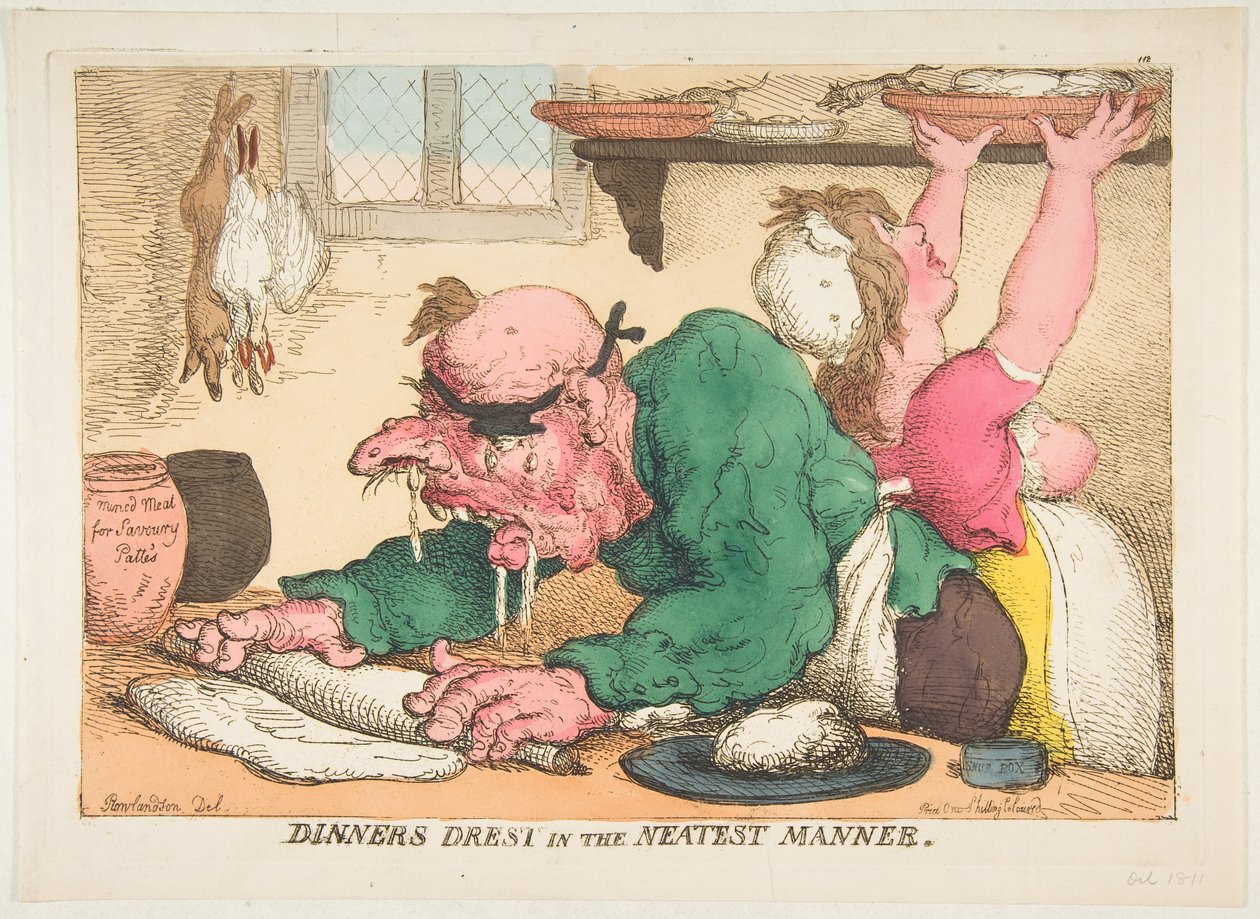Dîners préparés de la manière la plus soignée, octobre 1811 - Thomas Rowlandson