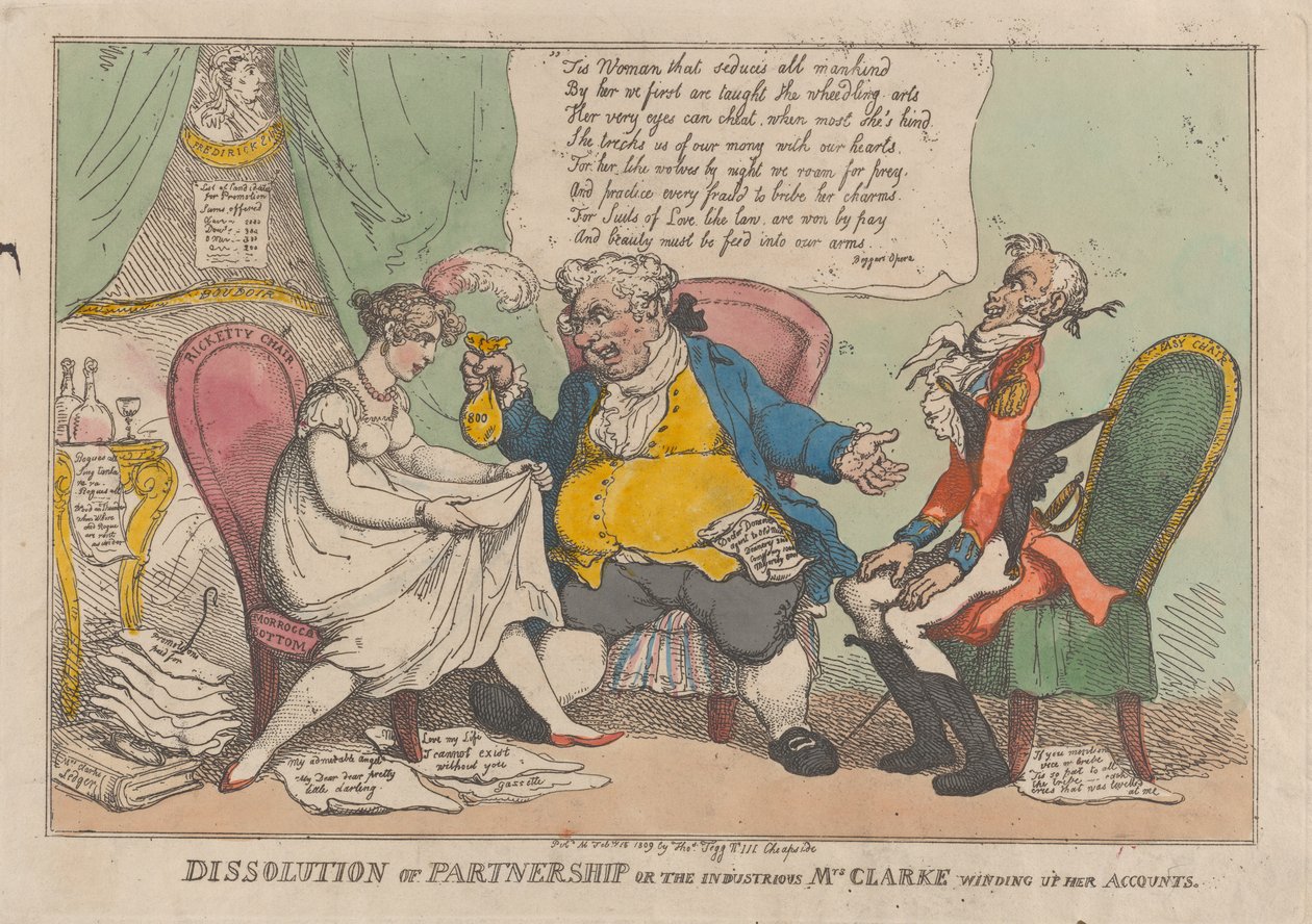 Dissolution de partenariat, ou la travailleuse Mme Clarke réglant ses comptes... - Thomas Rowlandson