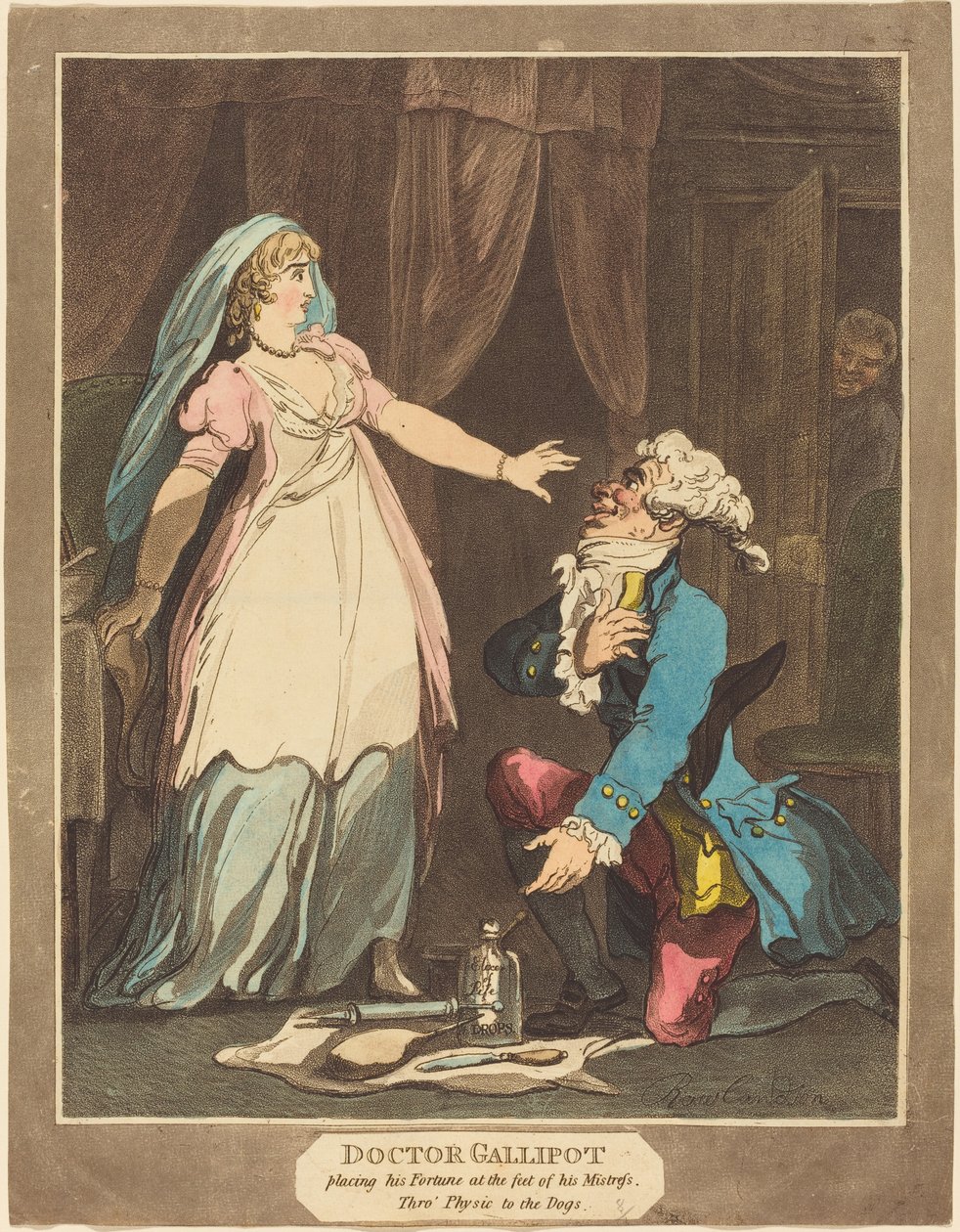 Le docteur Gallipot plaçant sa fortune aux pieds de sa maîtresse - Thomas Rowlandson