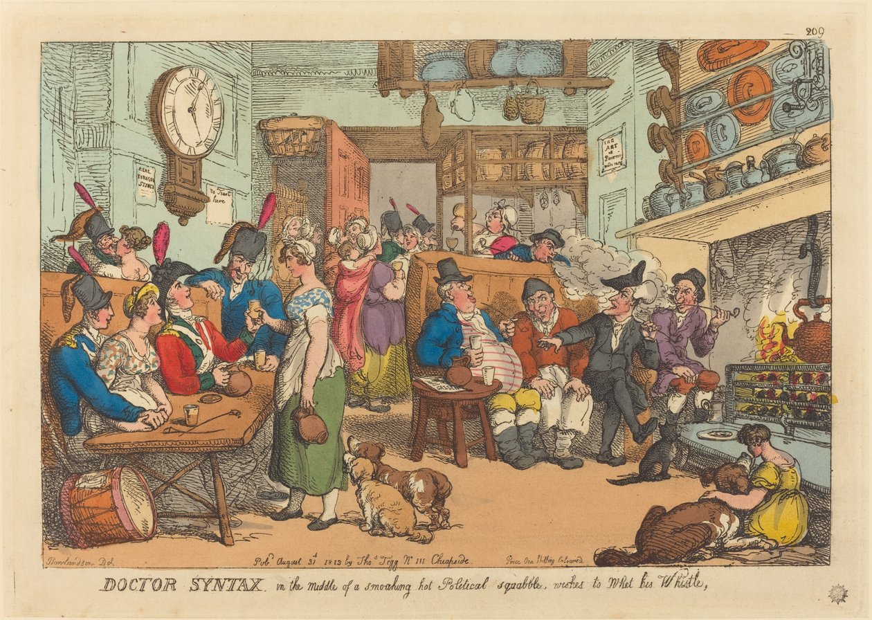 Le docteur Syntax, au milieu d