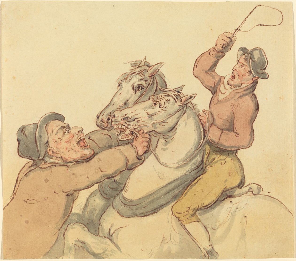 Conducteurs avec une paire de chevaux cabrés - Thomas Rowlandson