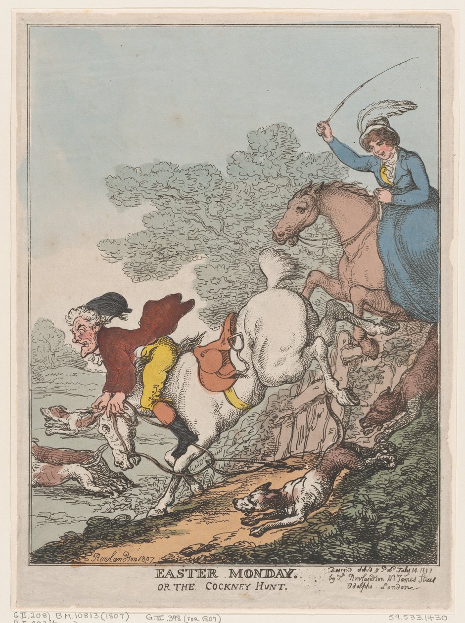 Lundi de Pâques, ou La chasse des Cockneys, 14 juillet 1807 - Thomas Rowlandson