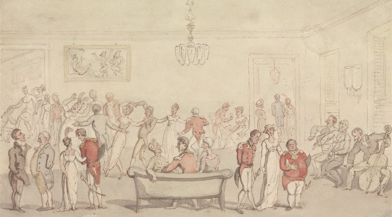 Danse de salon élégante - Thomas Rowlandson