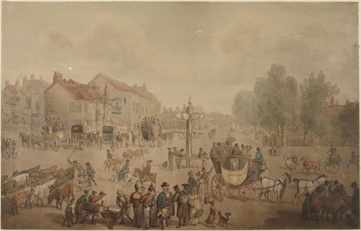 Elephant and Castle Inn, Newington - Thomas Rowlandson