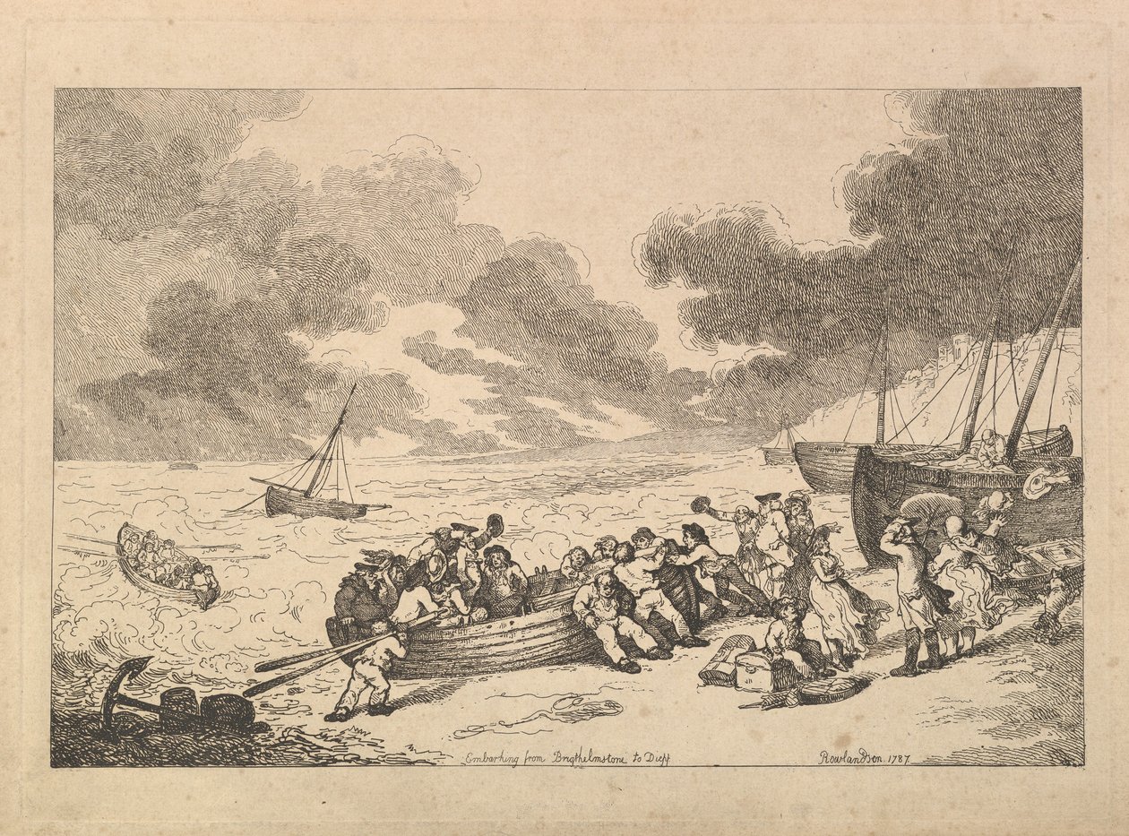 Embarquement de Brighthelmstone à Dieppe, de Imitations of Modern Drawings, 1787 - Thomas Rowlandson