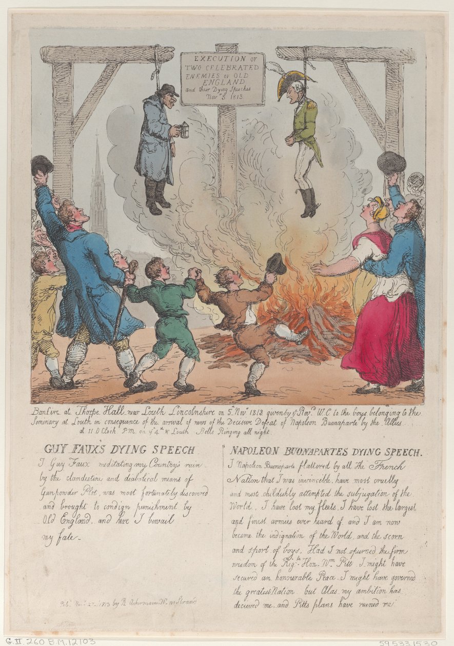 Exécution de deux ennemis célèbres de la vieille Angleterre, 27 novembre 1813 - Thomas Rowlandson