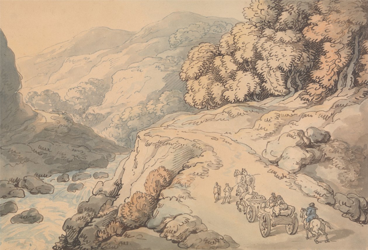 Les chutes de la rivière Conwy, au nord du Pays de Galles - Thomas Rowlandson