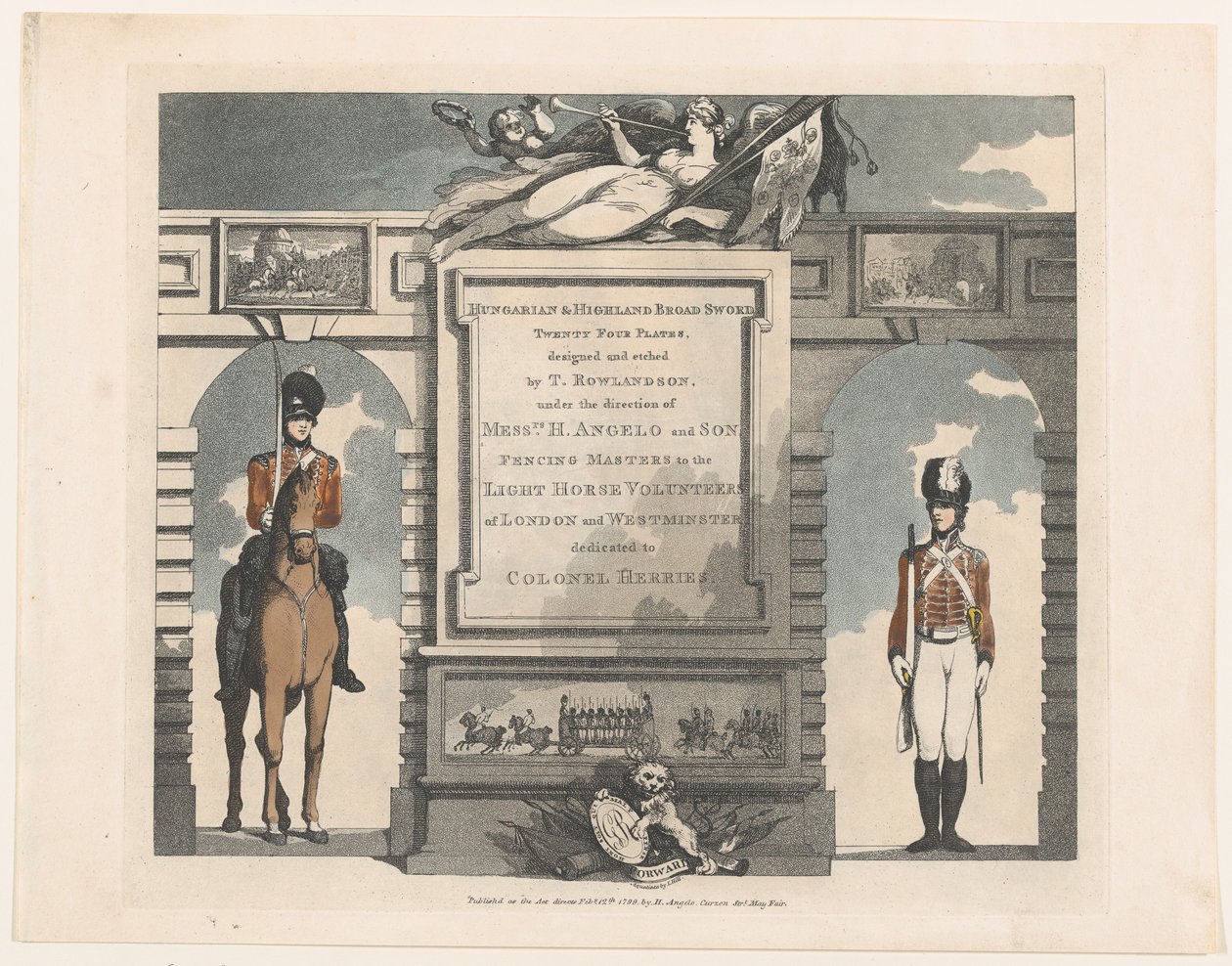 En avant, sabre hongrois et écossais, 12 février 1799 - Thomas Rowlandson