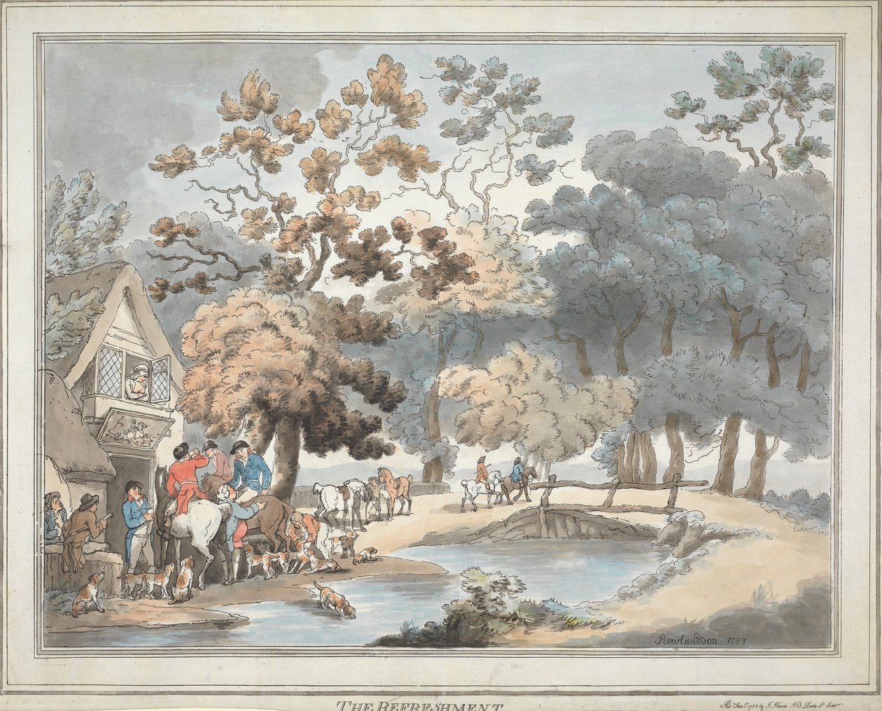 La chasse au renard [série de six] :   4. Le rafraîchissement - Thomas Rowlandson