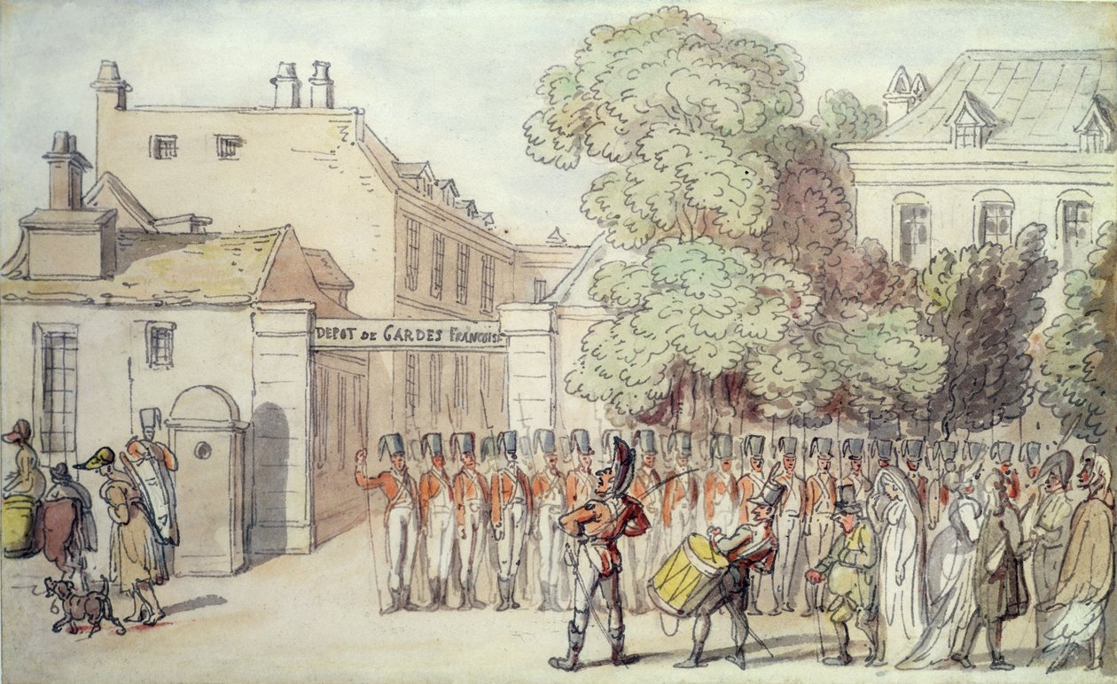 Soldats français en parade - Thomas Rowlandson