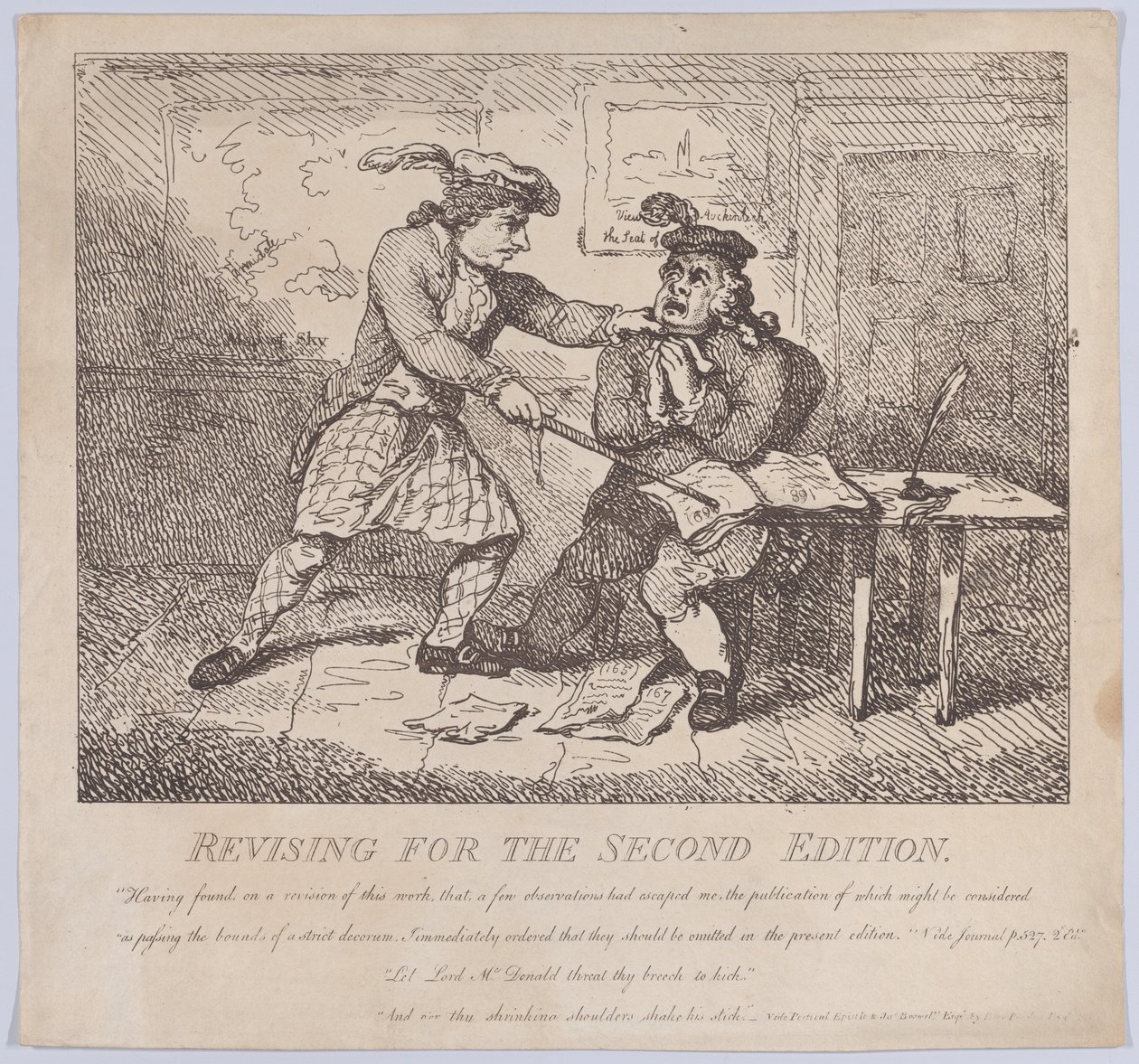 Frontispice, Révision pour la deuxième édition des Beautés pittoresques de Boswell, 15 juin 1786 - Thomas Rowlandson