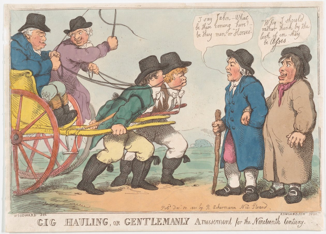 Traction de gig, ou amusement gentleman pour le 19ème siècle, 3 avril 1801 - Thomas Rowlandson
