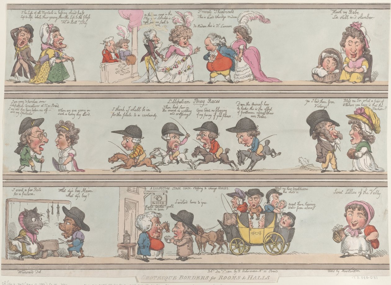 Bordures grotesques pour pièces et halls, 1er décembre 1800 - Thomas Rowlandson